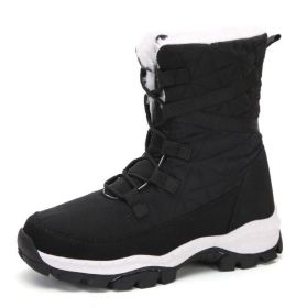 Fleece Snow Boots (Color: Black, size: 7.5)