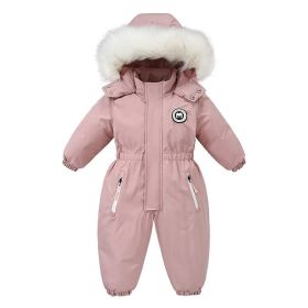 Baby Winter Snowsuit Toddler Jacket Clothes For Boy Infant Jumpsuit (Color: Pink, size: 110cm)
