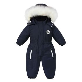 Baby Winter Snowsuit Toddler Jacket Clothes For Boy Infant Jumpsuit (Color: Blue, size: 100cm)