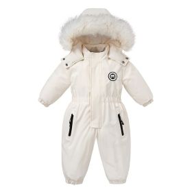 Baby Winter Snowsuit Toddler Jacket Clothes For Boy Infant Jumpsuit (Color: White, size: 110cm)