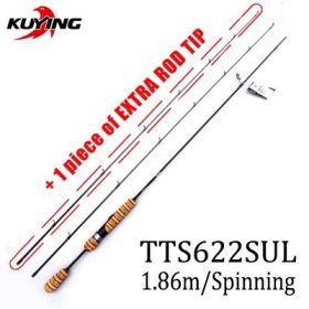 KUYING TETON 1.56m 1.8m 1.86m 1.9m 1.92m 1.98m Super Ultra Soft Light Baitcasting Casting Spinning Lure Fishing Rod Pole Combo (Color: TTS622SUL COMBO)