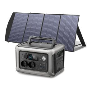 ALLPOWERS R600 Solar Generator with Solar Panel included, 600W 299Wh LiFePO4 Portable Power Station with Solar Charger for Camp (Socket Standard: us, Color: R600 with 200W)