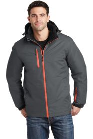 Port Authority Vortex Waterproof 3-in-1 Jacket J332 (Color: Magnet/ Orange, size: XL)