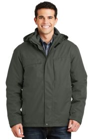Port Authority Herringbone 3-in-1 Parka J302 (Color: Spruce Green, size: 4XL)