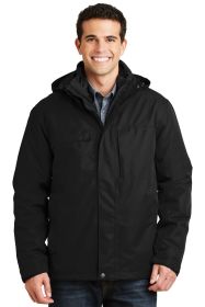 Port Authority Herringbone 3-in-1 Parka J302 (Color: Black, size: 4XL)